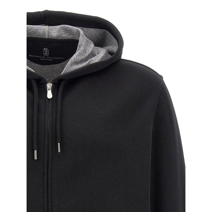 Brunello Cucinelli Black Cotton Sweatshirt