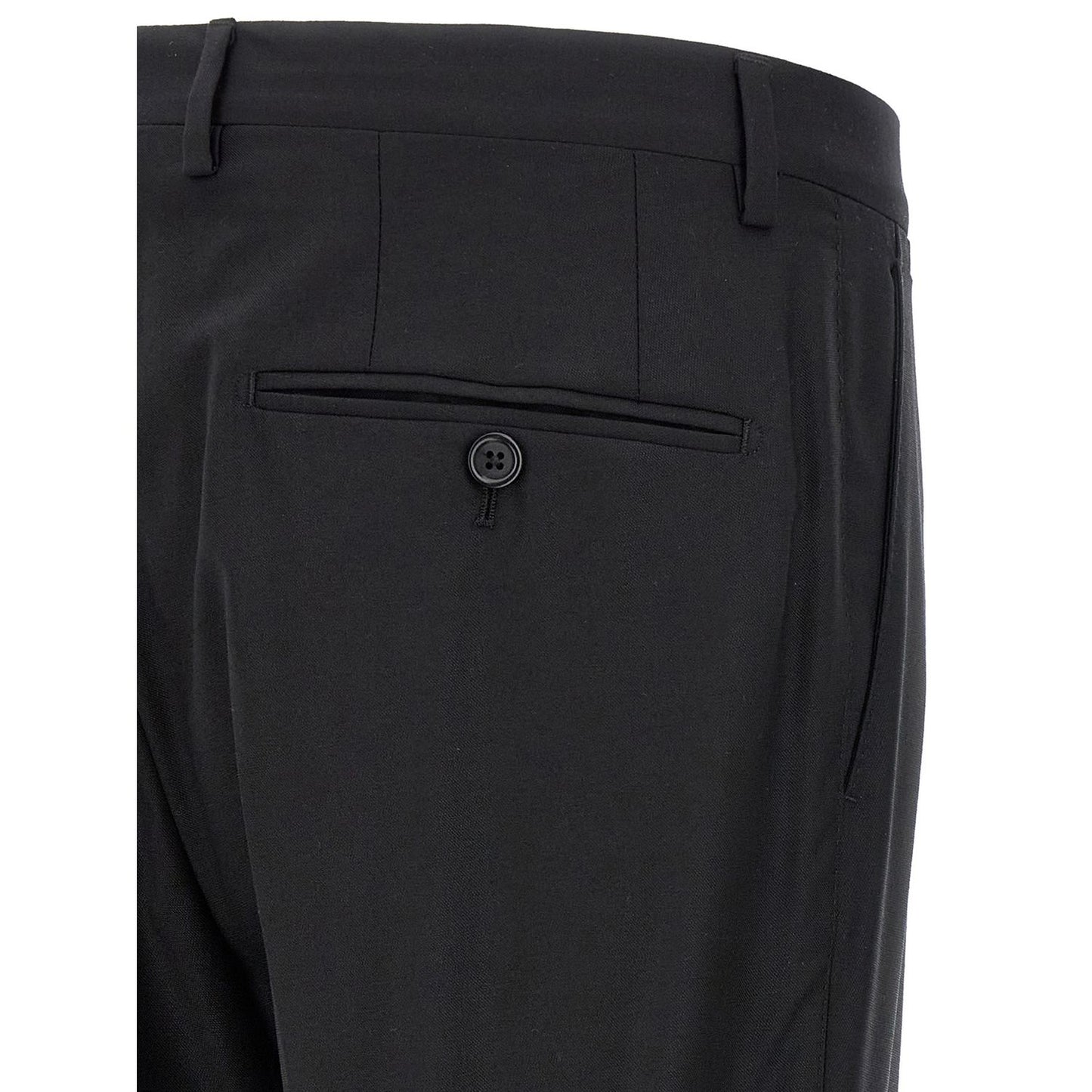 Dolce & Gabbana Black Virgin Wool Two-Piece Suit