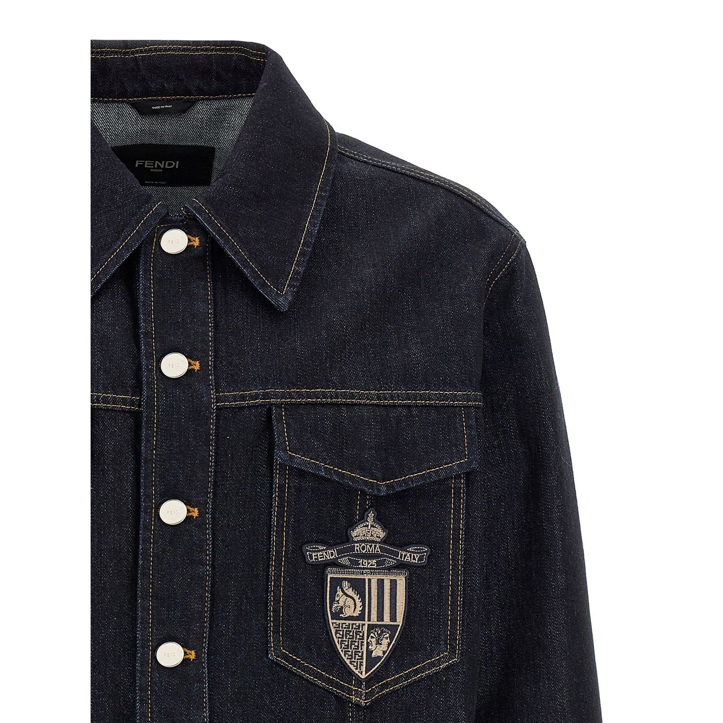 Fendi Blue Cotton Denim Jacket