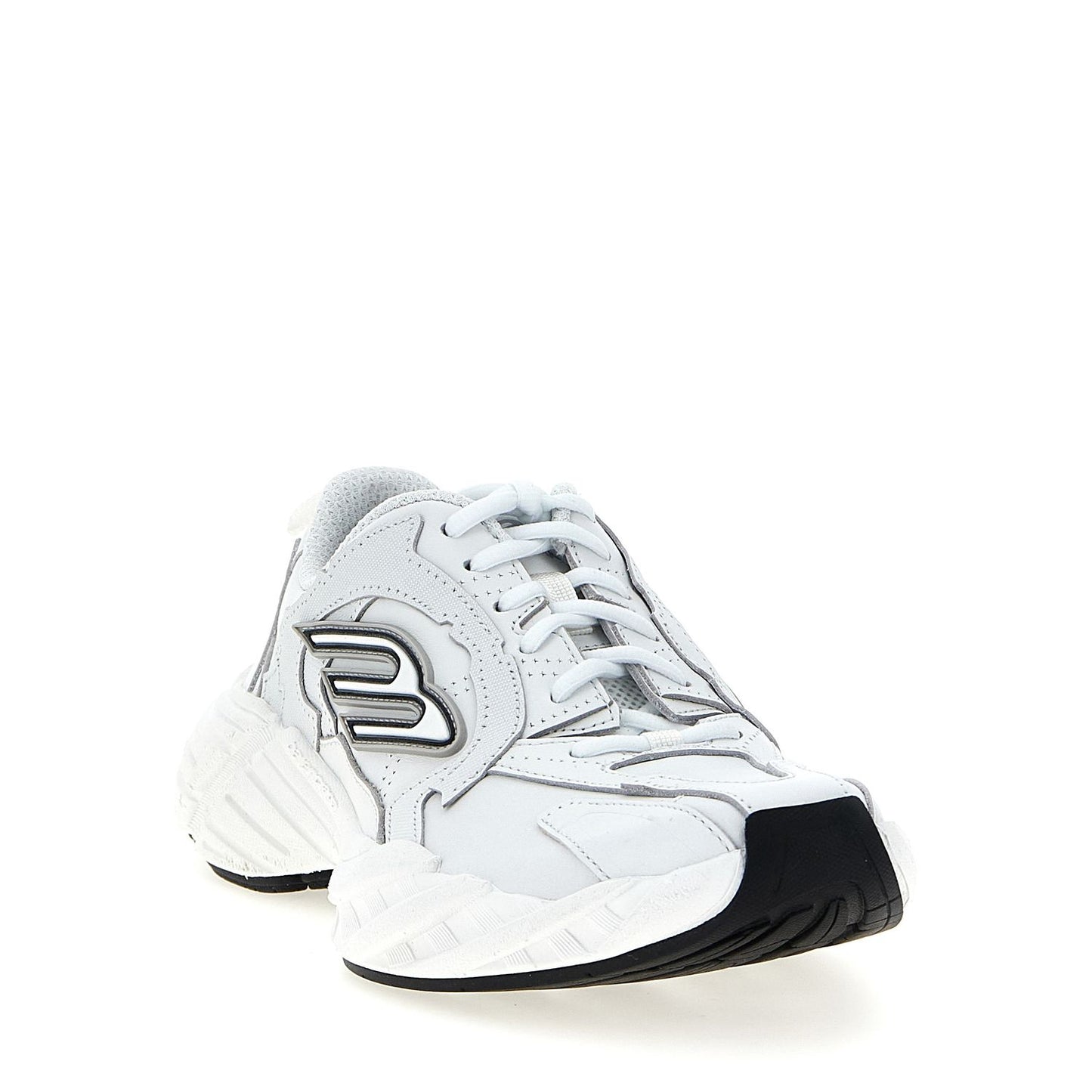 Balenciaga White Cowhide Athletic Sneakers