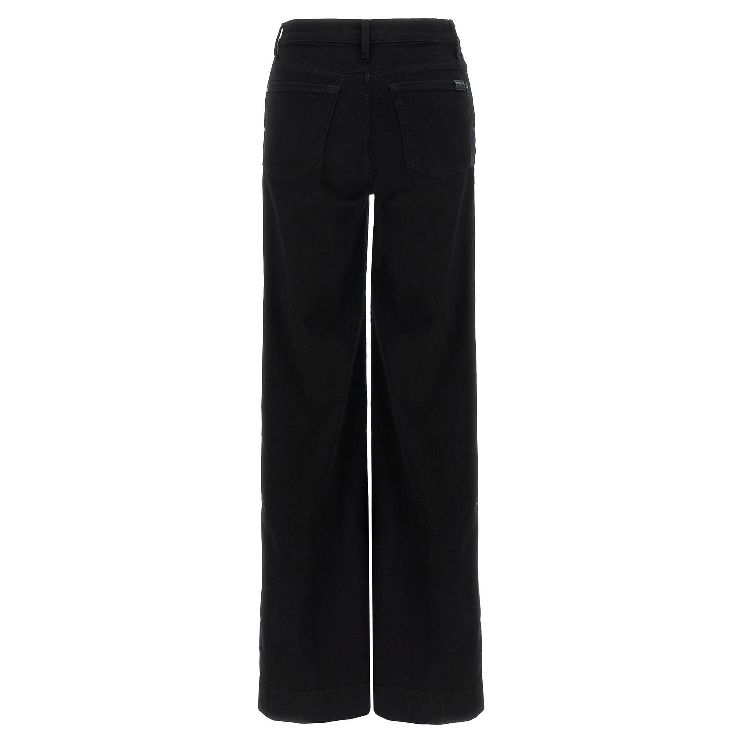 7 For All Mankind Black Cotton Flared Jeans