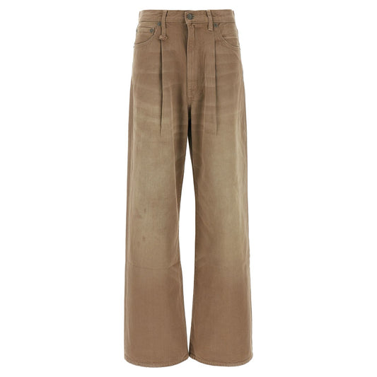 R13 Brown Cotton High-Waisted Jean