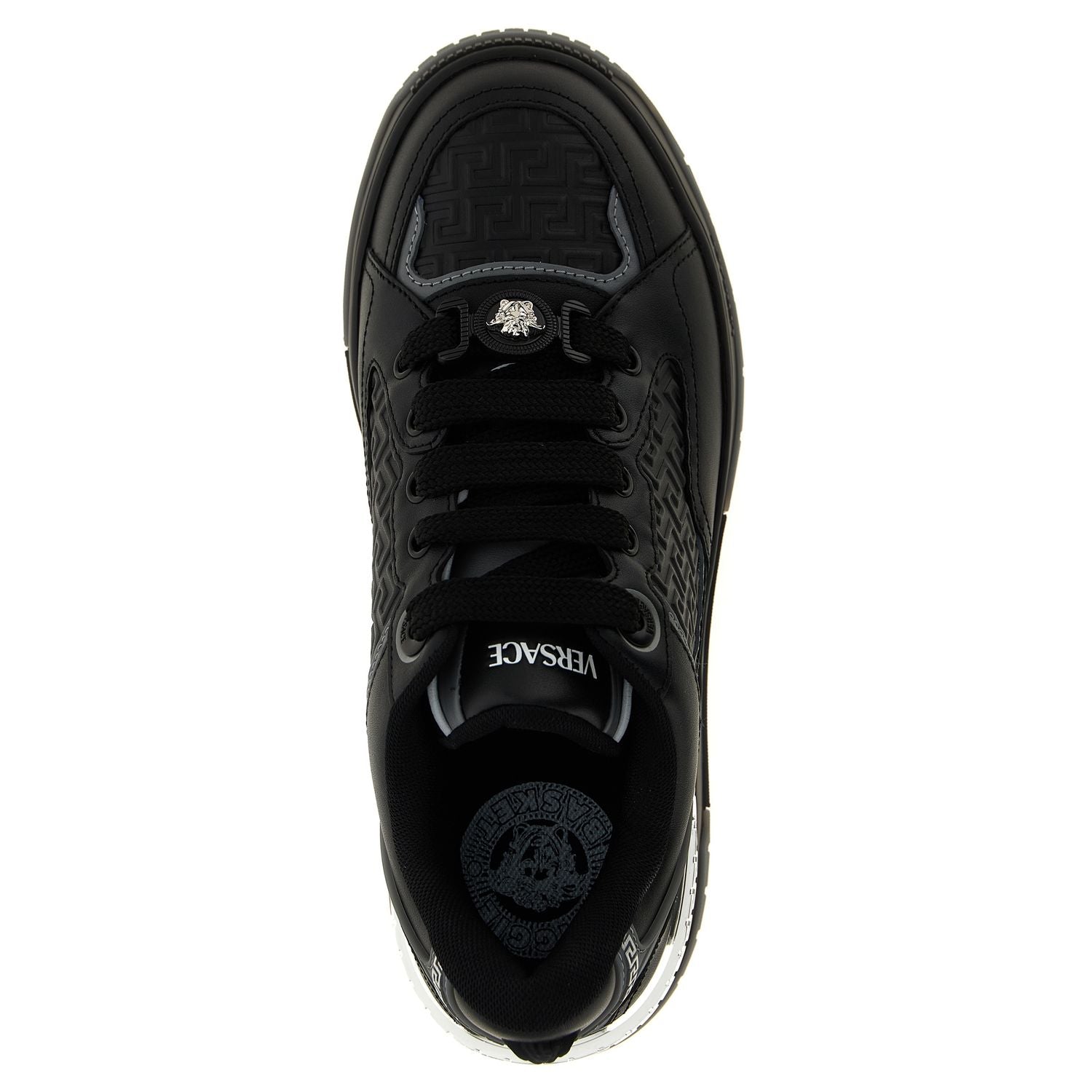Versace Black Calfskin Athletic Sneakers