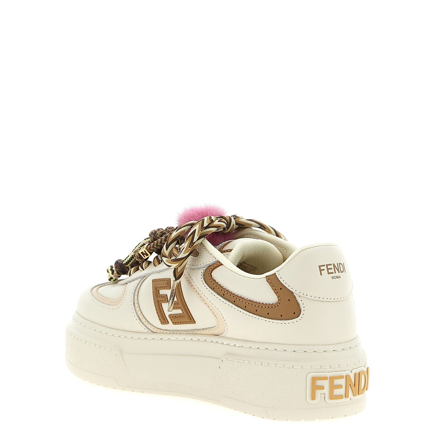 Fendi Multicolor Calfskin Platform Sneakers