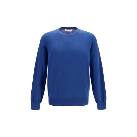 Brunello Cucinelli Blue Cotton Sweatshirt