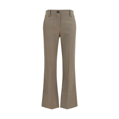 Brunello Cucinelli Brown Cotton Flared Pants