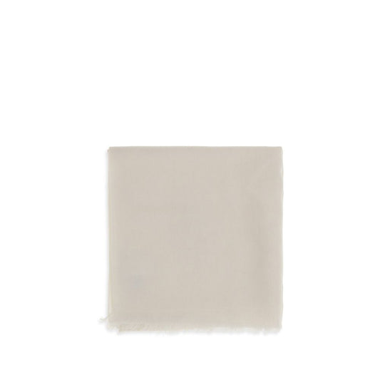 Brunello Cucinelli White Cashmere Scarf
