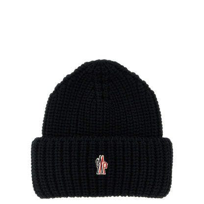 Moncler Grenoble Black Virgin Wool Beanie