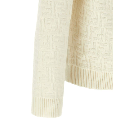 Fendi White Cotton Cardigan