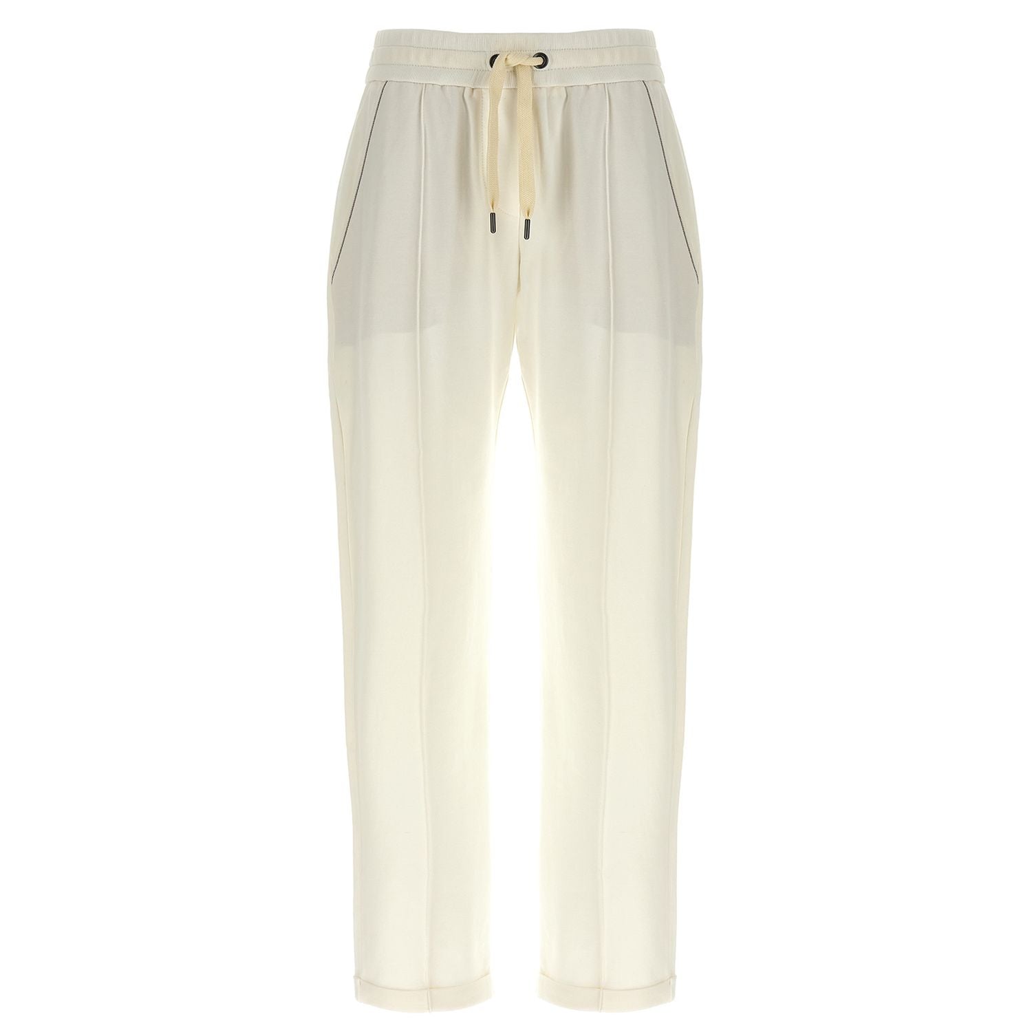 Brunello Cucinelli White Cotton Joggers (Workout Pants)