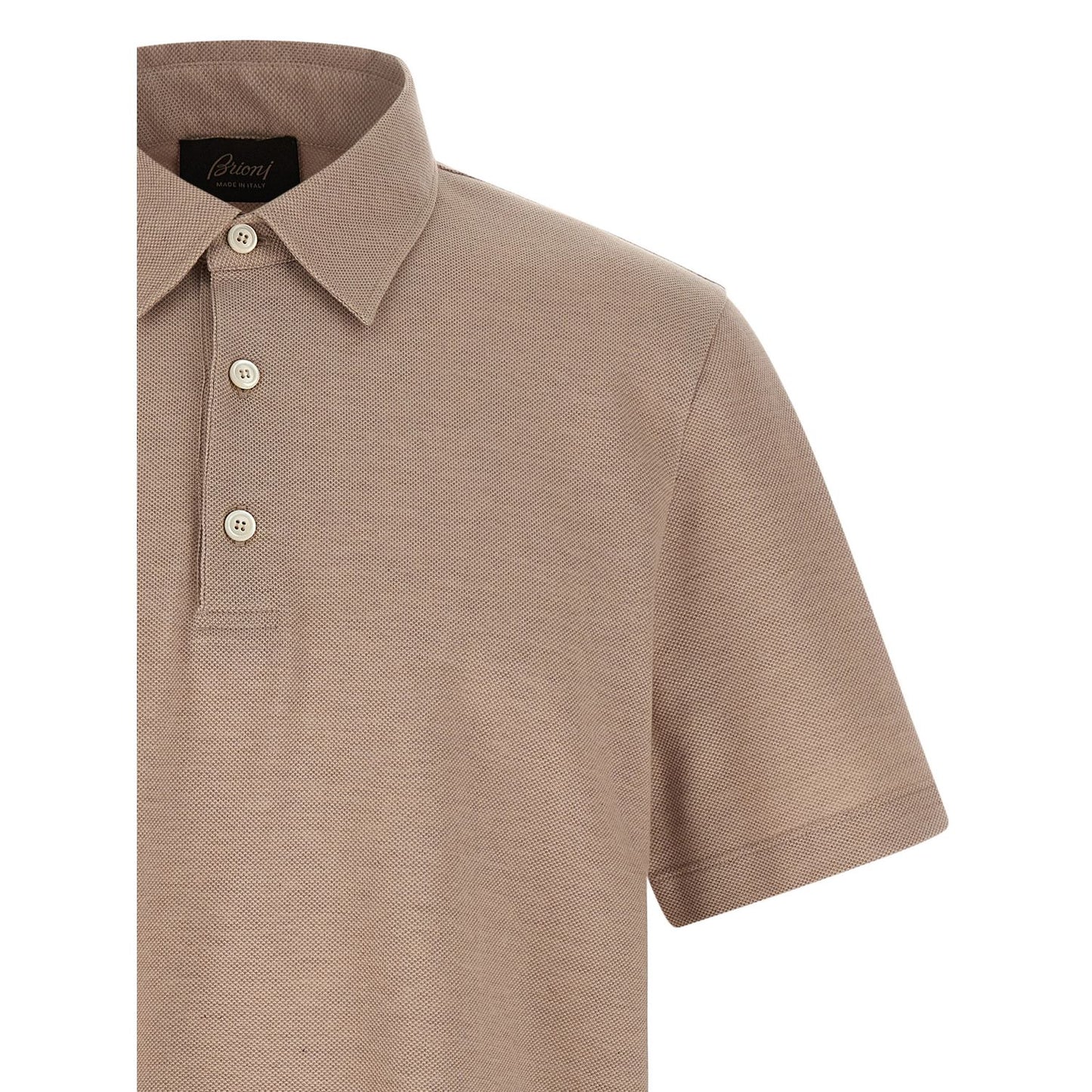 Brioni Beige Cotton Polo Shirt