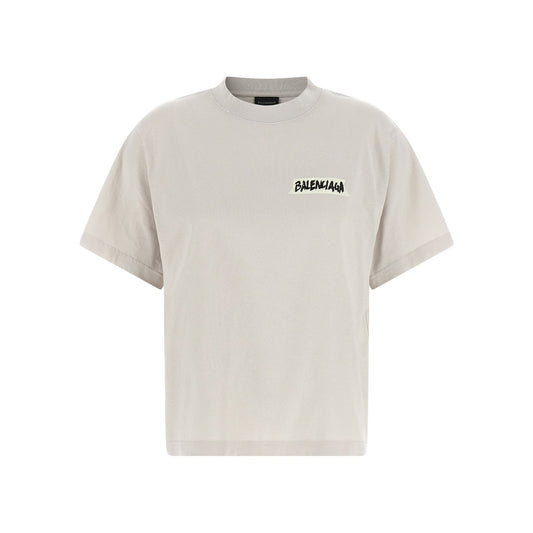 Balenciaga Gray Cotton T-Shirt