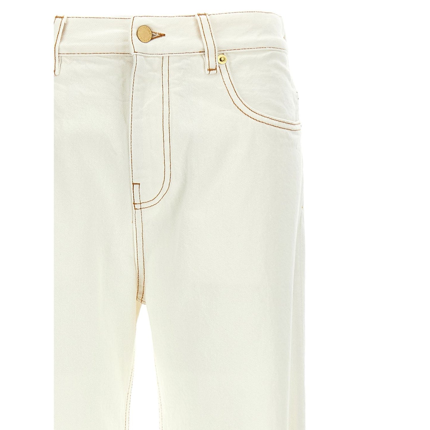 Darkpark White Cotton Straight-Leg Jeans