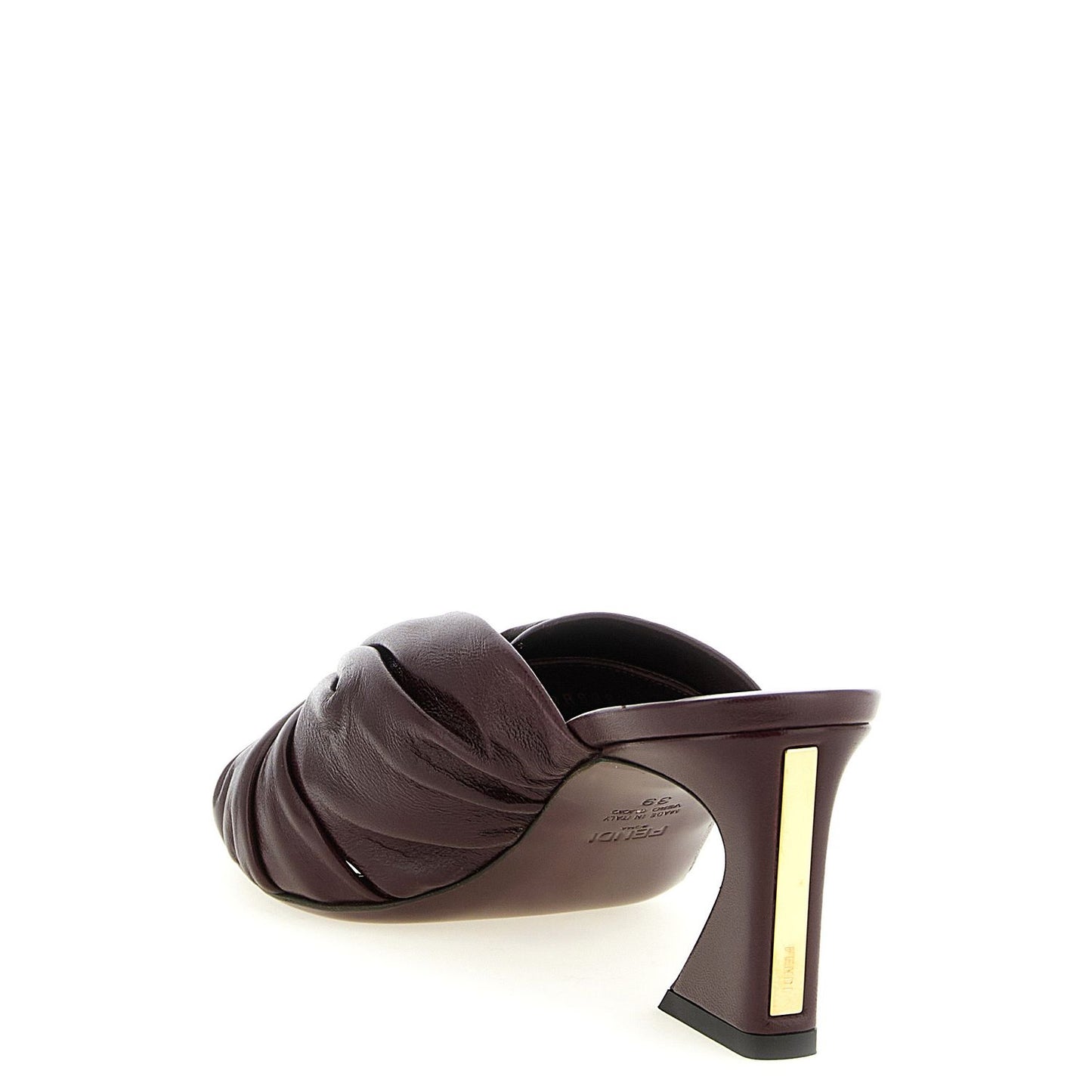 Fendi Bordeaux Lamb Leather Platform Sandals