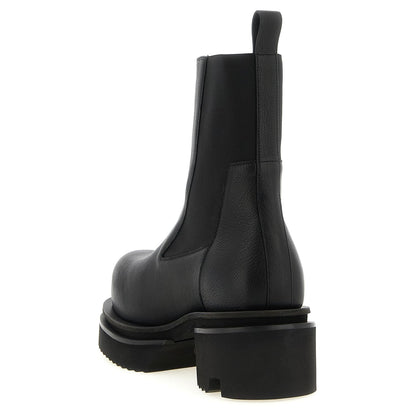 Rick Owens Black Goatskin Ankle Boots