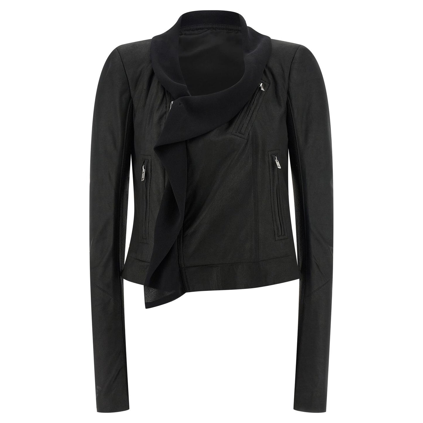 Rick Owens Black Lamb Leather Leather Jacket