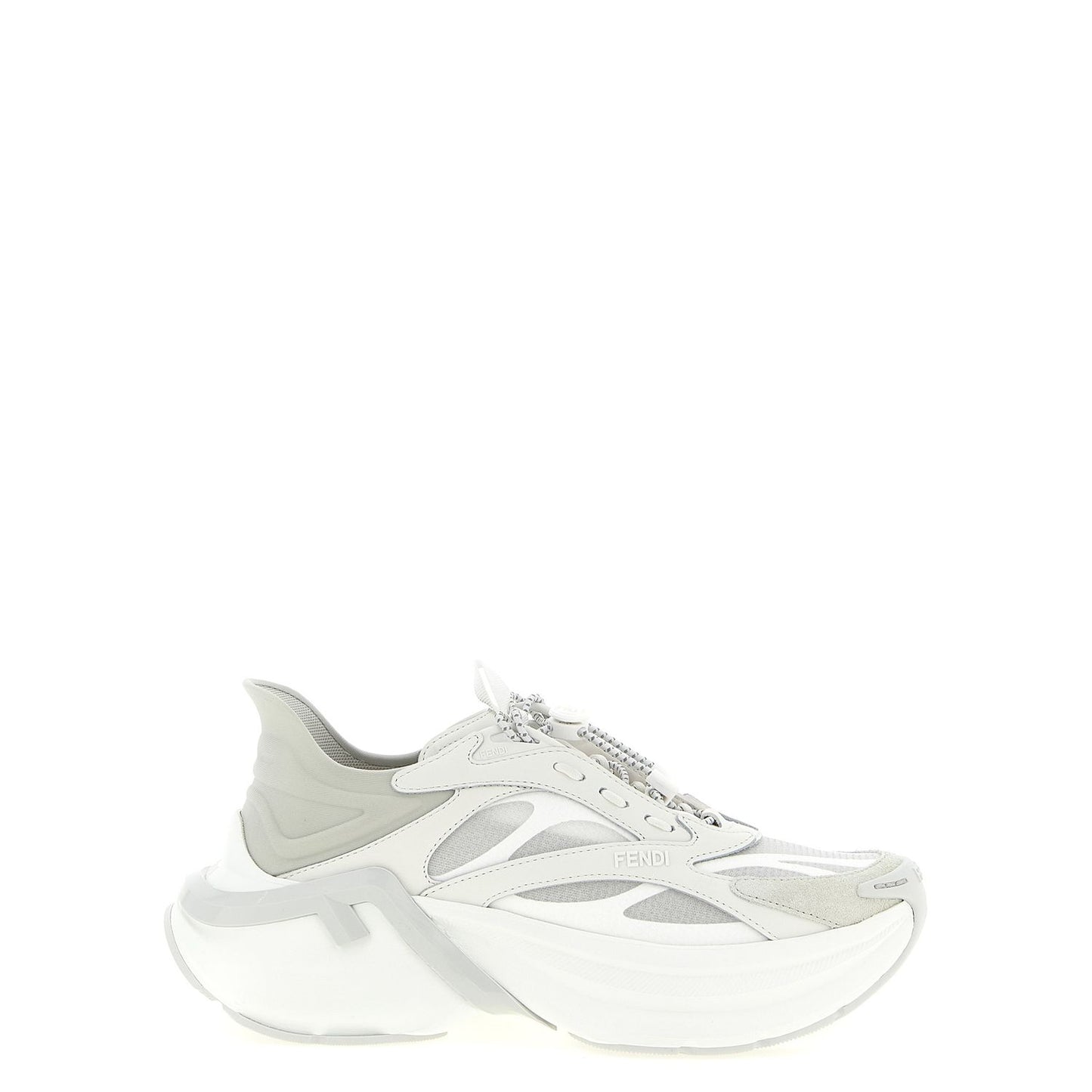 Fendi Gray Calfskin Athletic Sneakers