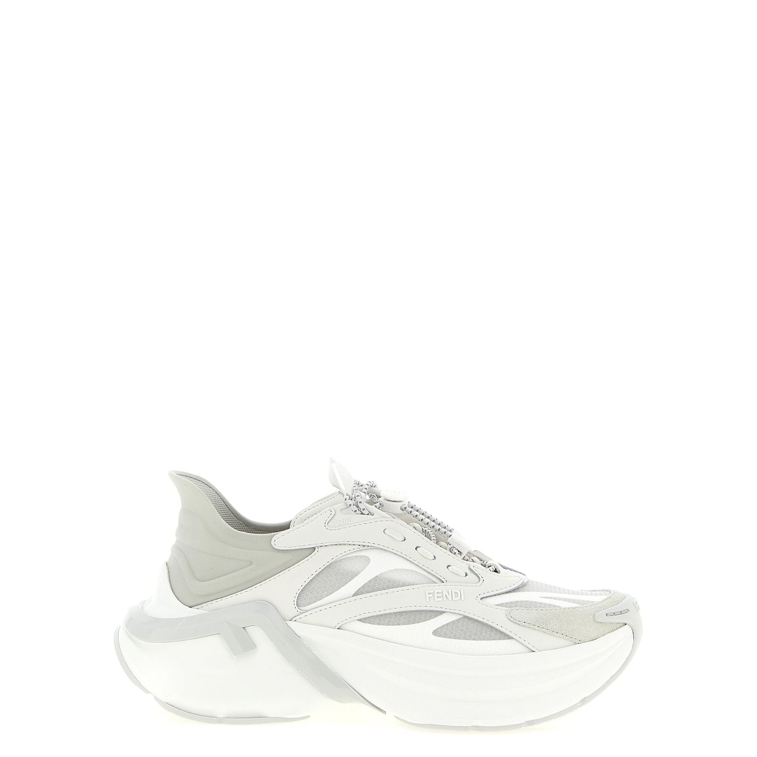 Fendi Gray Calfskin Athletic Sneakers