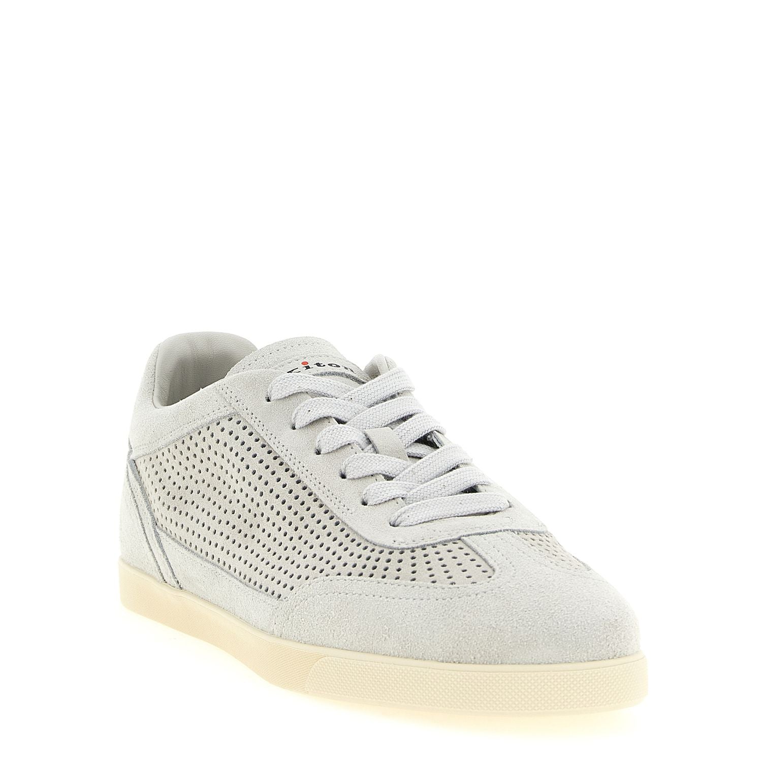 Kiton Gray Calfskin Low Top Sneakers