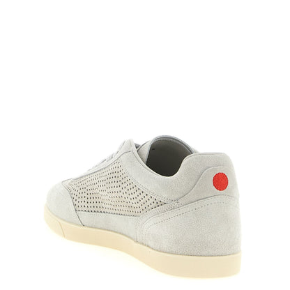 Kiton Gray Calfskin Low Top Sneakers