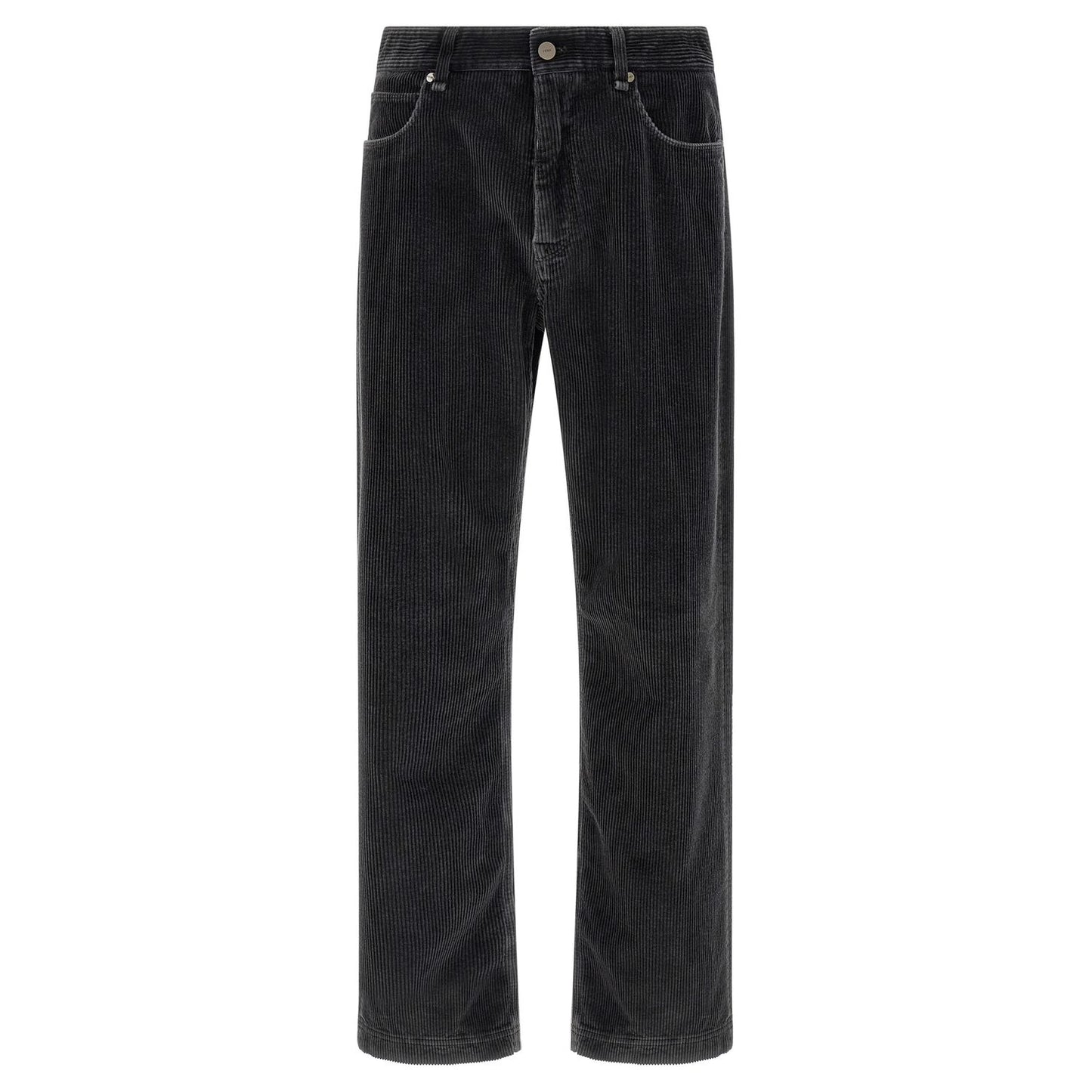 Fendi Gray Cotton Casual Pants