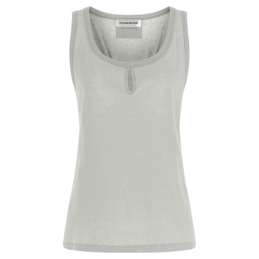 Victoria Beckham Gray Cotton Tank Tops