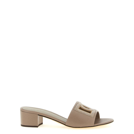 Dolce & Gabbana Gray Calfskin Mules
