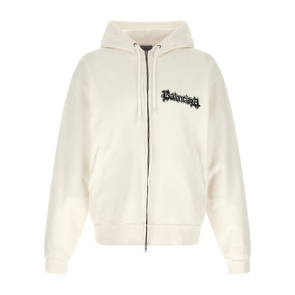 Balenciaga White Cotton Sweatshirt