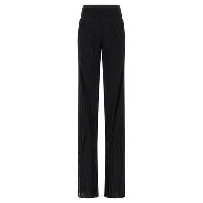 Rick Owens Black Silk Flared Pants