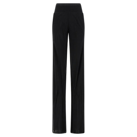 Rick Owens Black Silk Flared Pants