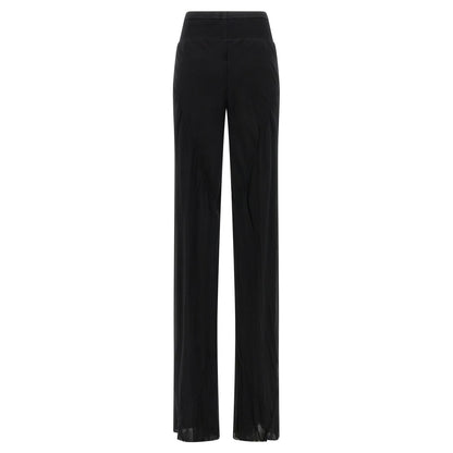Rick Owens Black Silk Flared Pants