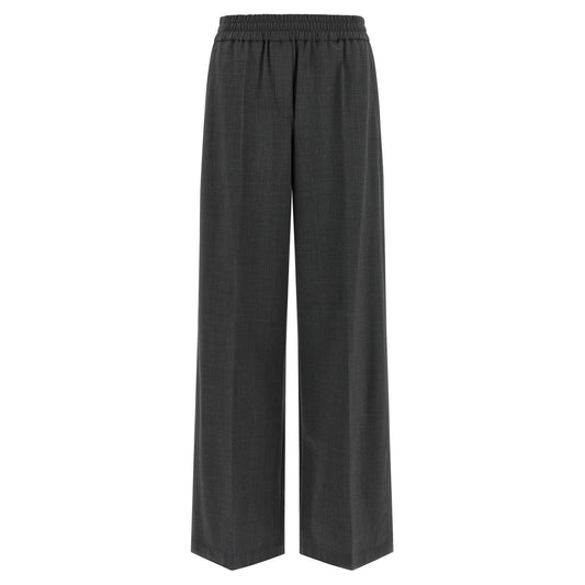 Brunello Cucinelli Gray Virgin Wool Flared Pants