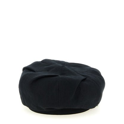 Yohji Yamamoto Black Linen Fatcap Hat