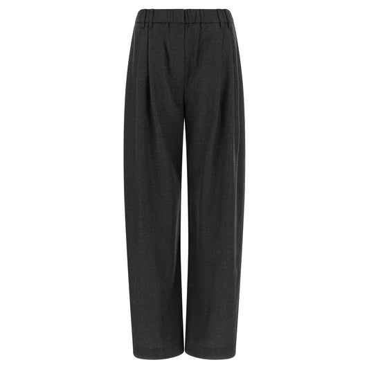 Brunello Cucinelli Gray Virgin Wool Casual Pants
