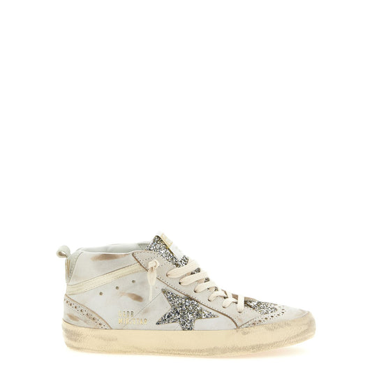 Golden Goose Beige Leather High Top Sneakers