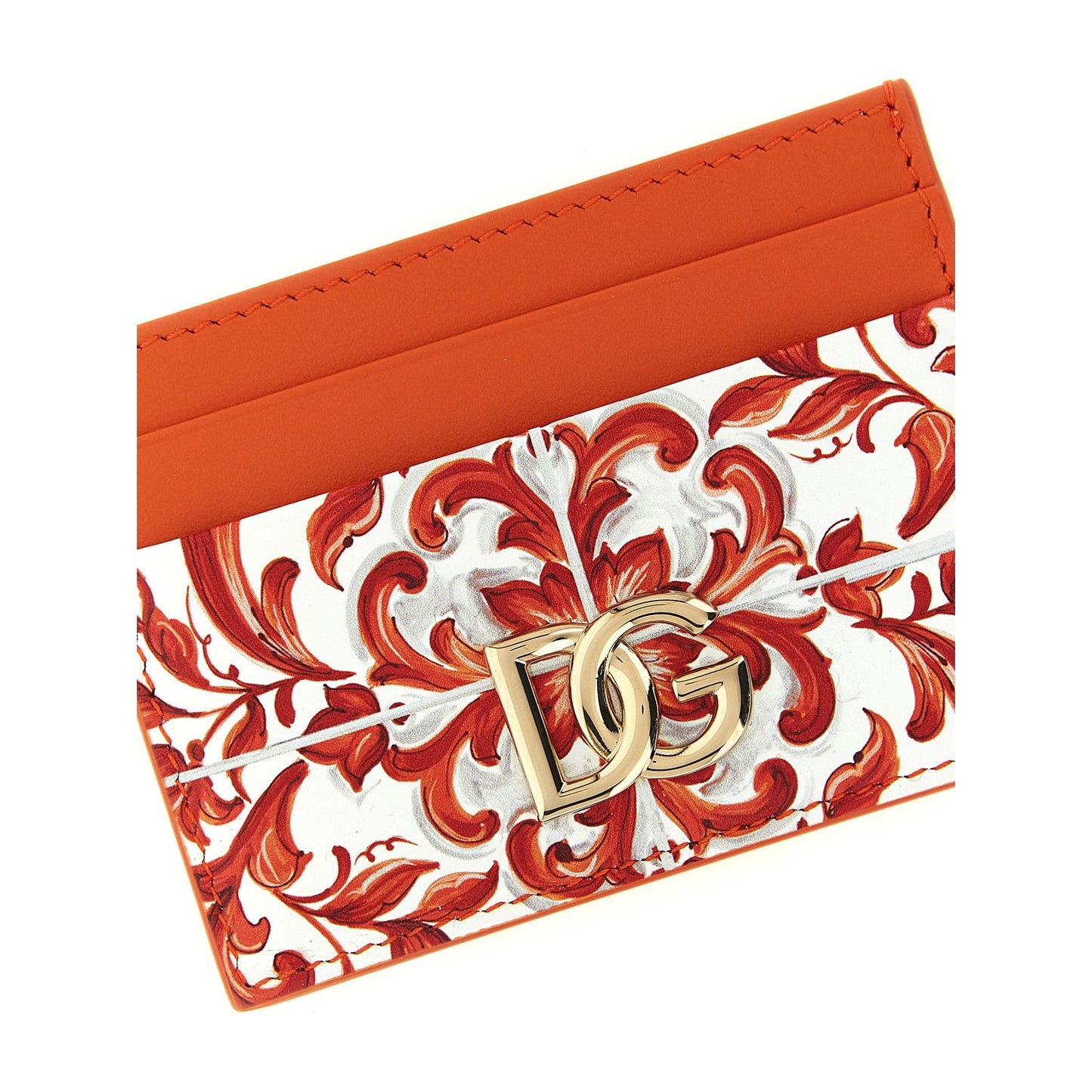 Dolce & Gabbana Orange Calfskin Cardholder