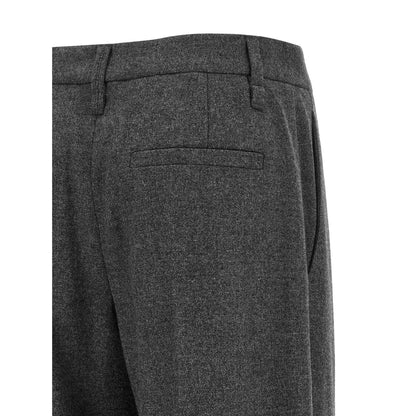 Brunello Cucinelli Gray Virgin Wool Casual Pants