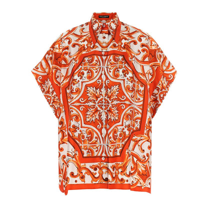 Dolce & Gabbana Orange Silk Blouse
