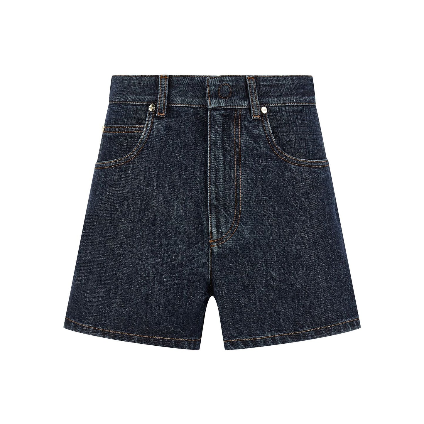 Fendi Blue Cotton Bermuda Shorts