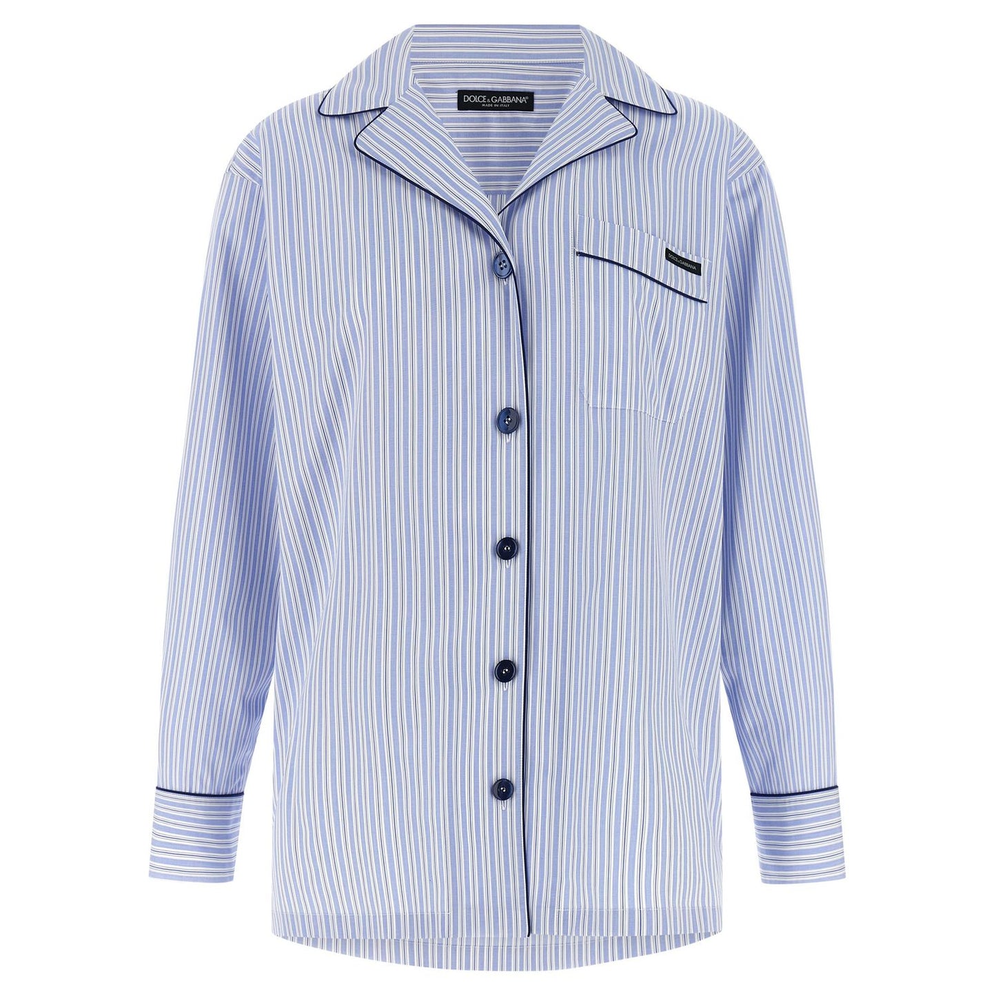 Dolce & Gabbana Blue Cotton Blouse