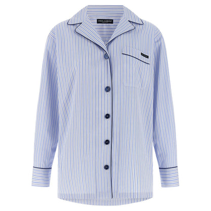 Dolce & Gabbana Blue Cotton Blouse