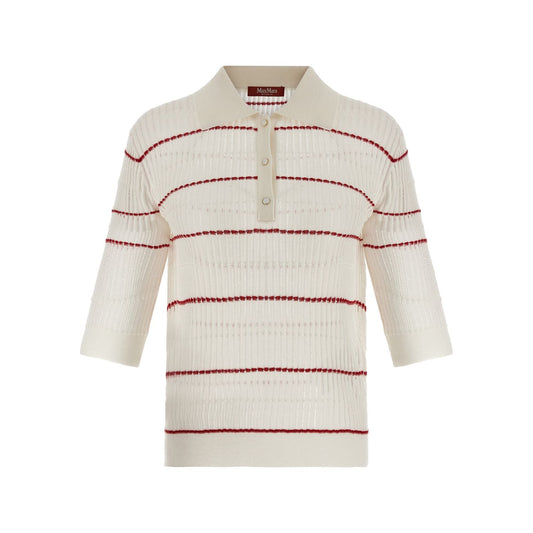 Max Mara White Silk Polo Shirt