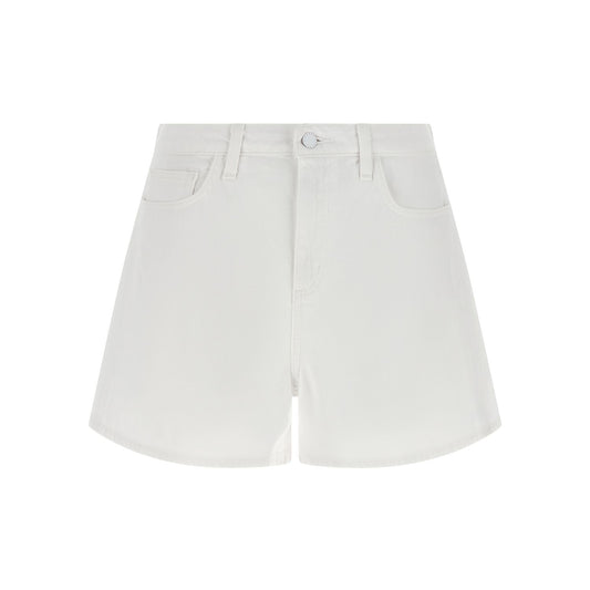 L'Agence White Cotton Bermuda Shorts