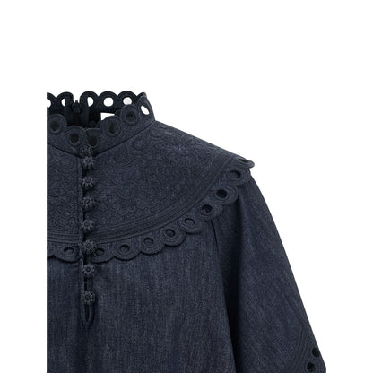 Zimmermann Blue Cotton Blouse