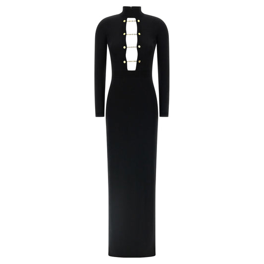 Elisabetta Franchi Black Viscose Long Dress