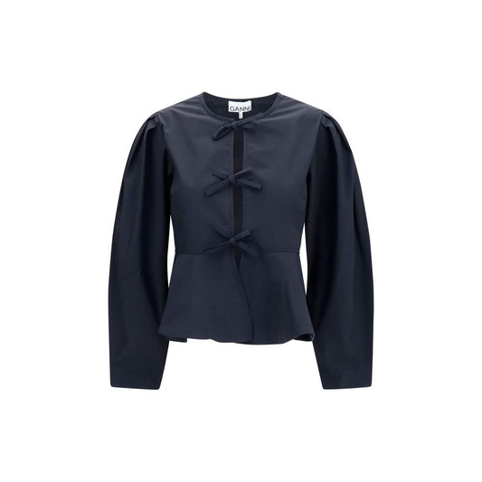 Ganni Black Cotton Blouse