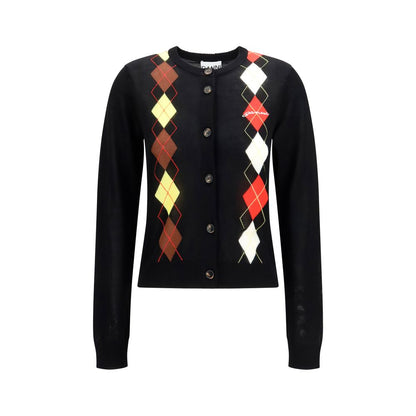 Ganni Black Cotton Cardigan