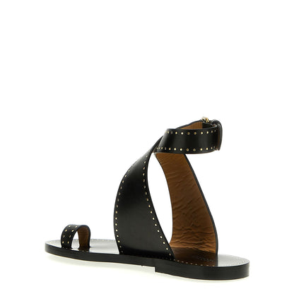 Isabel Marant Black Calfskin Flat Sandals