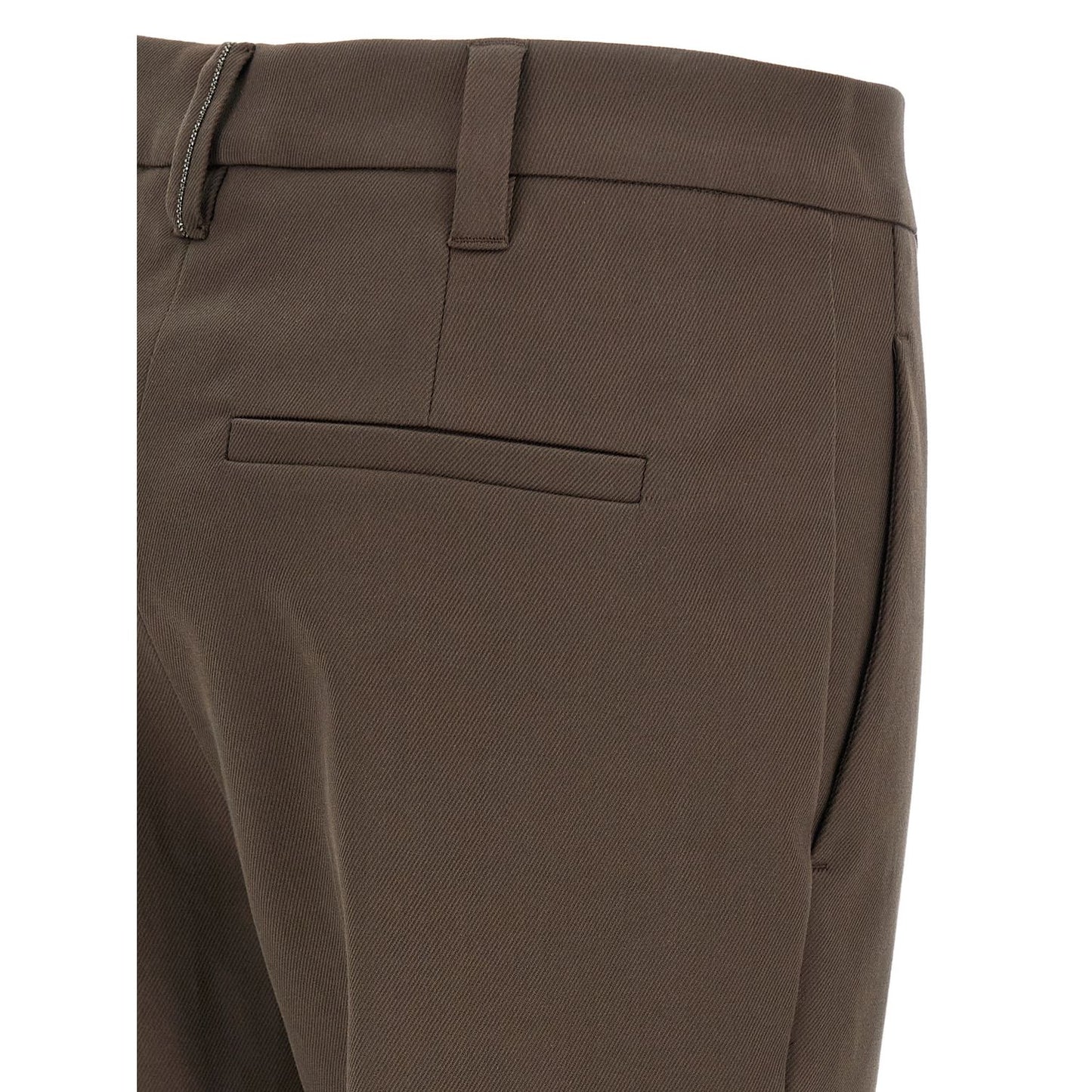 Brunello Cucinelli Brown Cotton Casual Pants