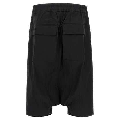 Rick Owens Black Cotton Bermuda Shorts